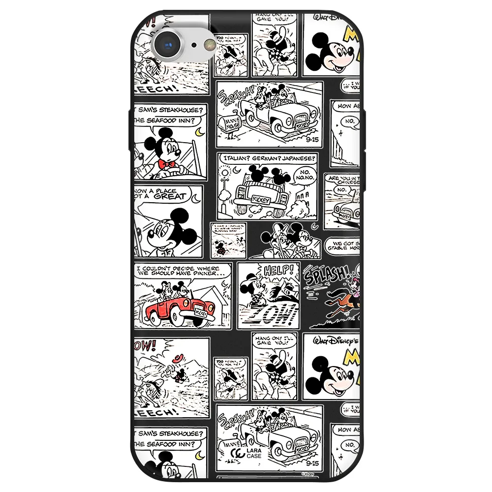 mickey mouse comic strip Apple iPhone 8 Silicone black Case