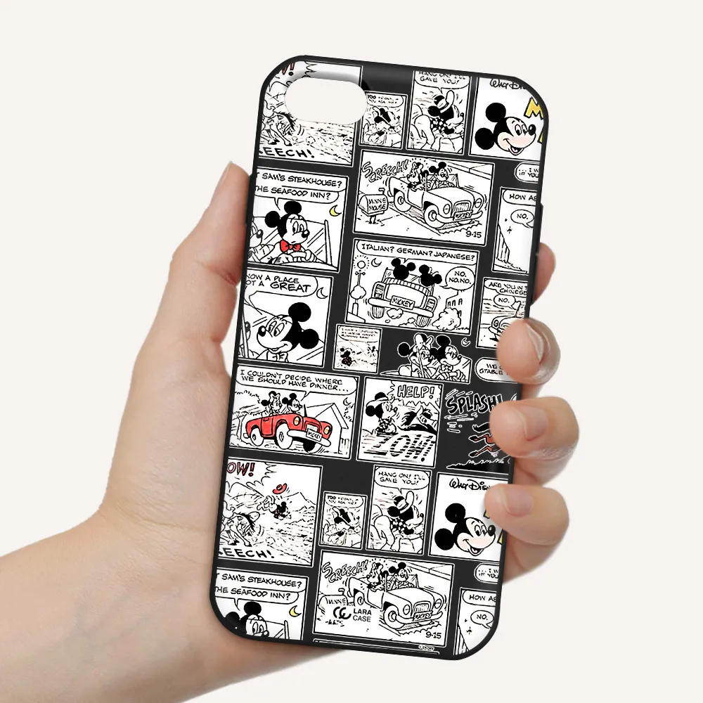 mickey mouse comic strip Apple iPhone 8 Silicone black Case