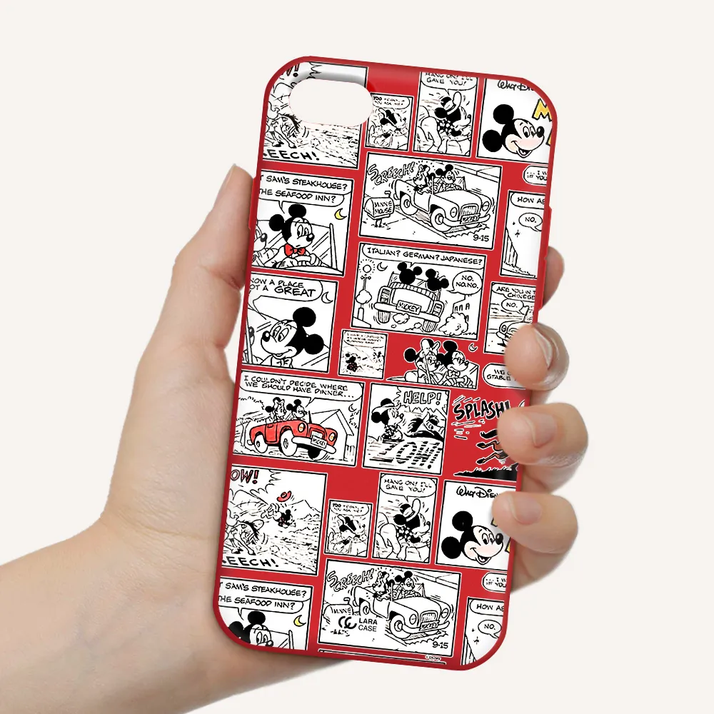 mickey mouse comic strip Apple iPhone 8 Silicone Imperial Red Case