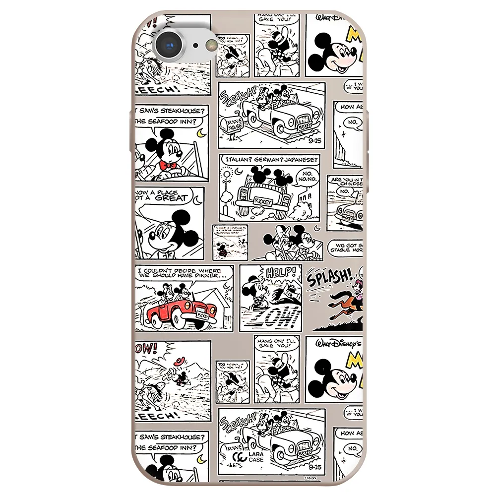 mickey mouse comic strip Apple iPhone 8 Silicone Stone Case