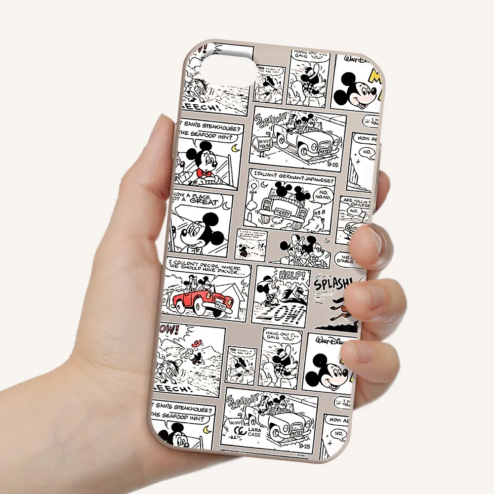 mickey mouse comic strip Apple iPhone 8 Silicone Stone Case