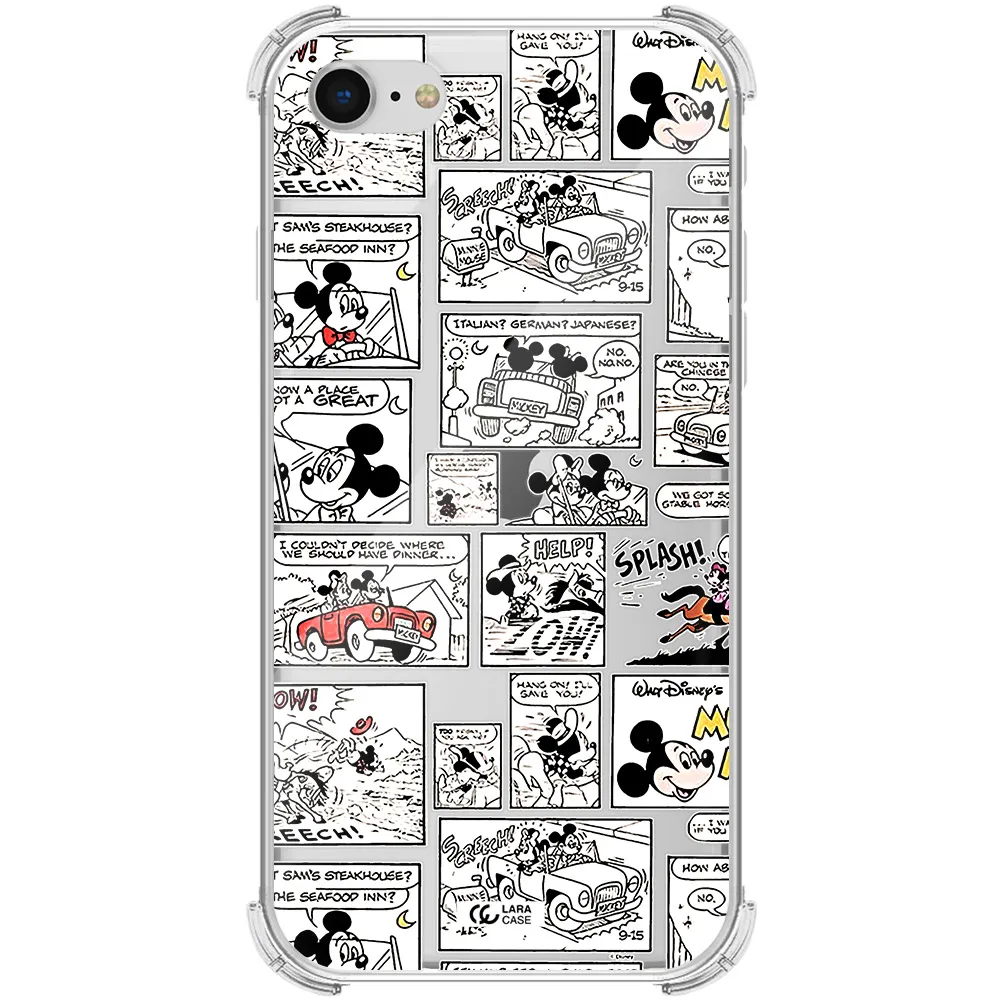 mickey mouse comic strip Apple iPhone se 2020 Clear PC Case