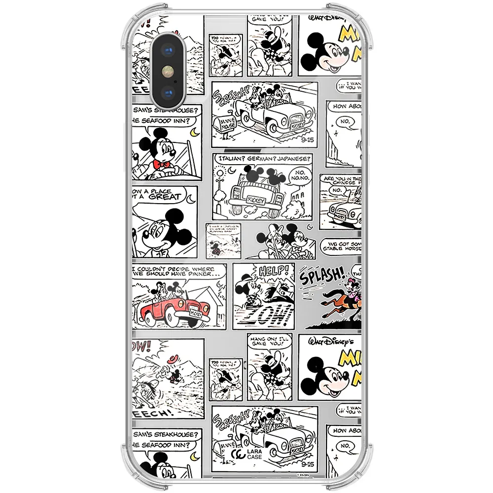 mickey mouse comic strip Apple iPhone X Clear PC Case