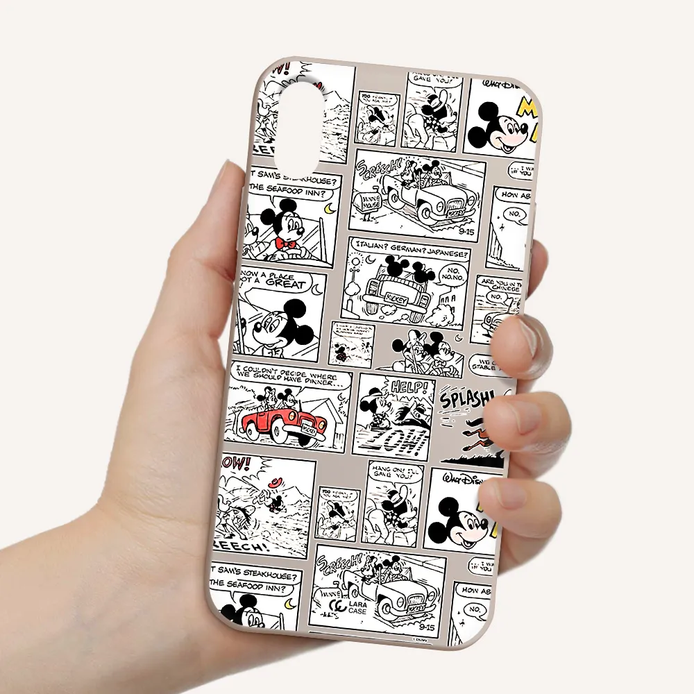 mickey mouse comic strip Apple iPhone X Silicone Stone Case