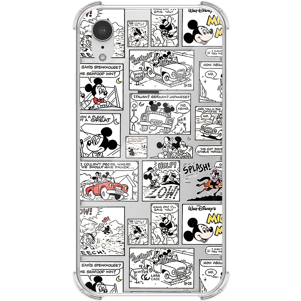 mickey mouse comic strip Apple iPhone XR Clear PC Case