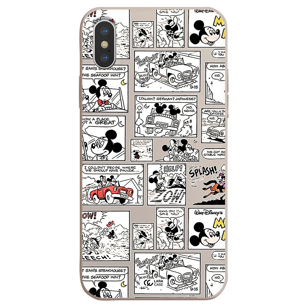mickey mouse comic strip Apple iPhone XS Silicone Stone Case