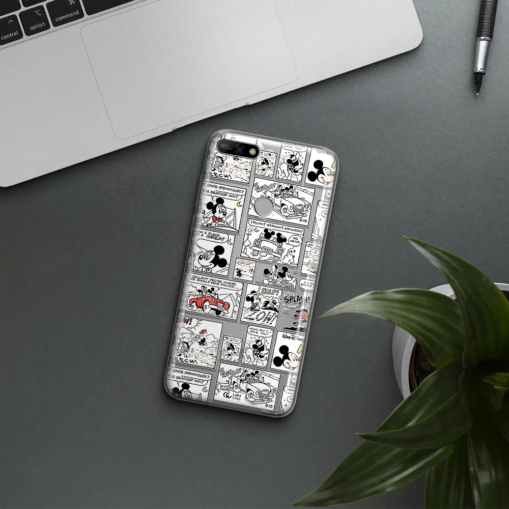 Mickey Mouse Comic Strip Huawei Y7 2018 Clear Tpu Case