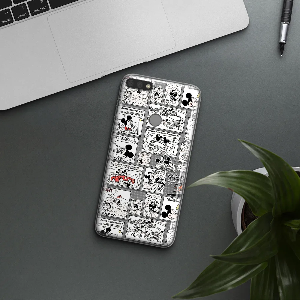 Mickey Mouse Comic Strip Huawei Y7 Prime 2018 Clear Tpu Case