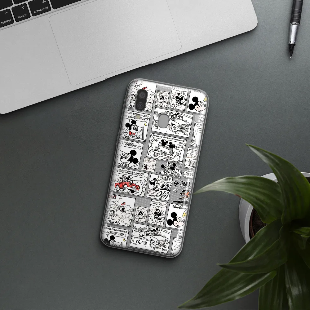 Mickey Mouse Comic Strip Samsung A40 Clear Tpu Case