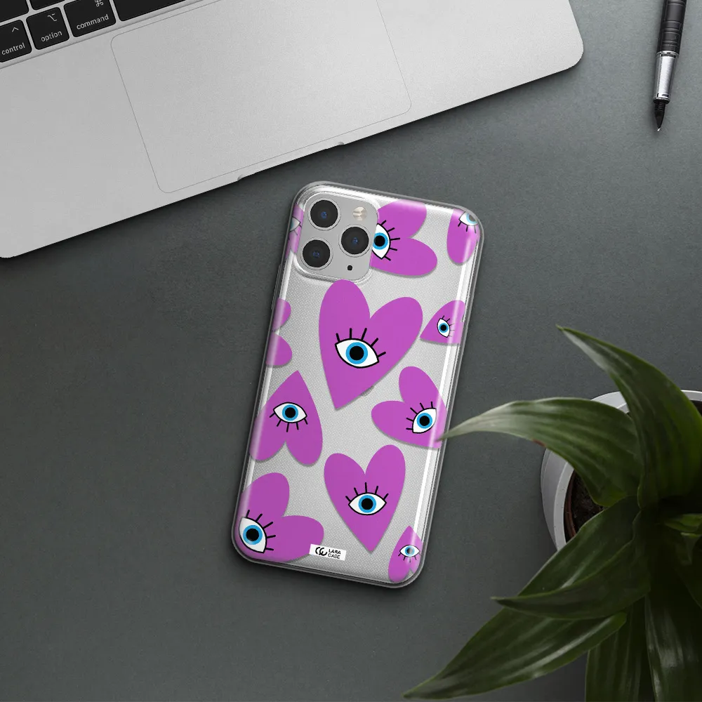 A Purple Heart With Eyes And A Black Eye Apple Iphone 11 Pro Max Clear Tpu Case