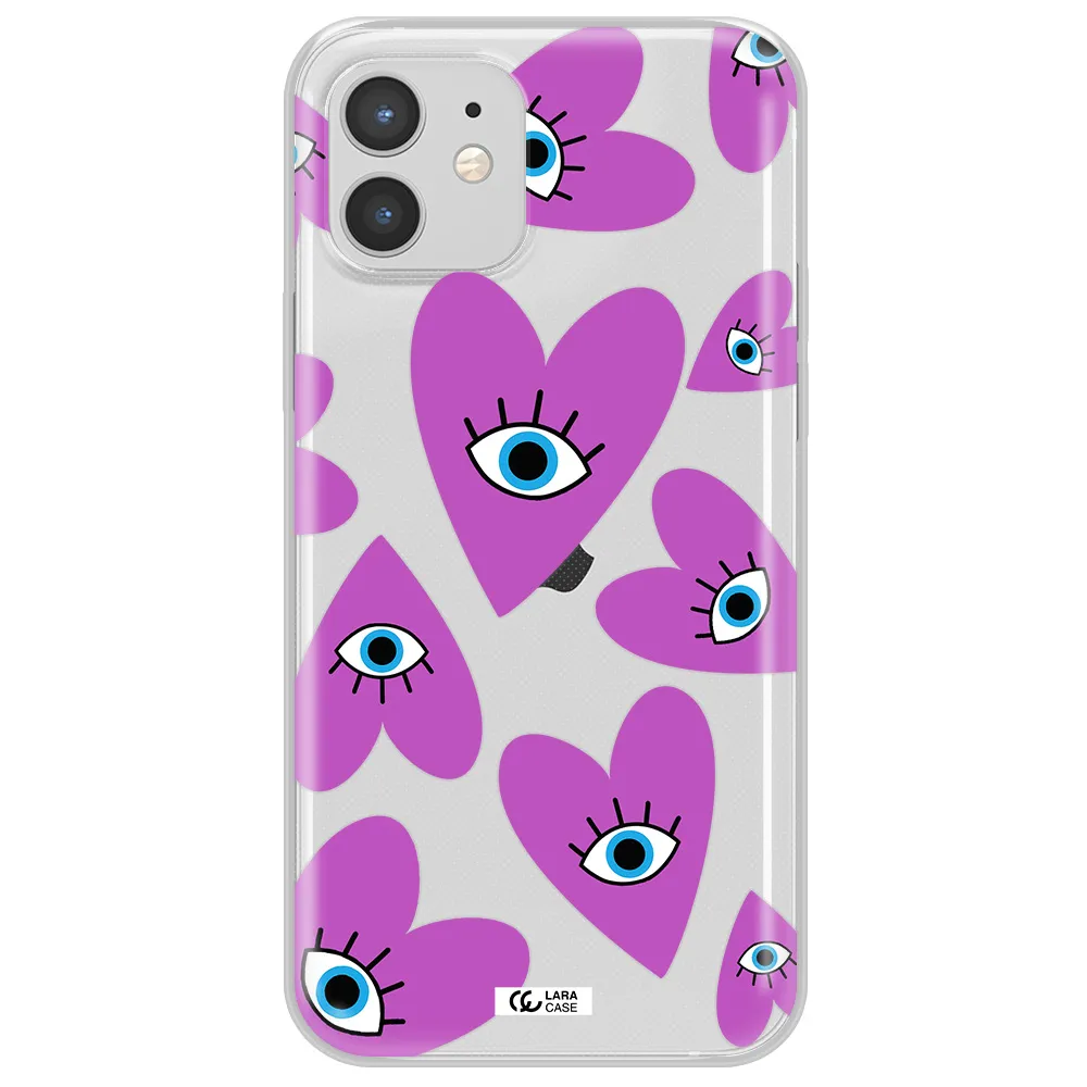 A Purple Heart With Eyes And A Black Eye Apple Iphone 12 Mini Clear Tpu Case