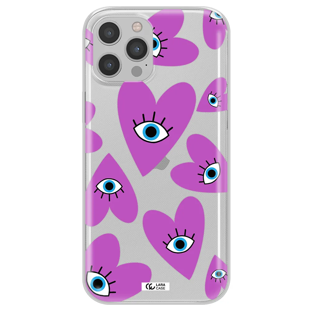 A Purple Heart With Eyes And A Black Eye Apple Iphone 12 Pro Clear Tpu Case