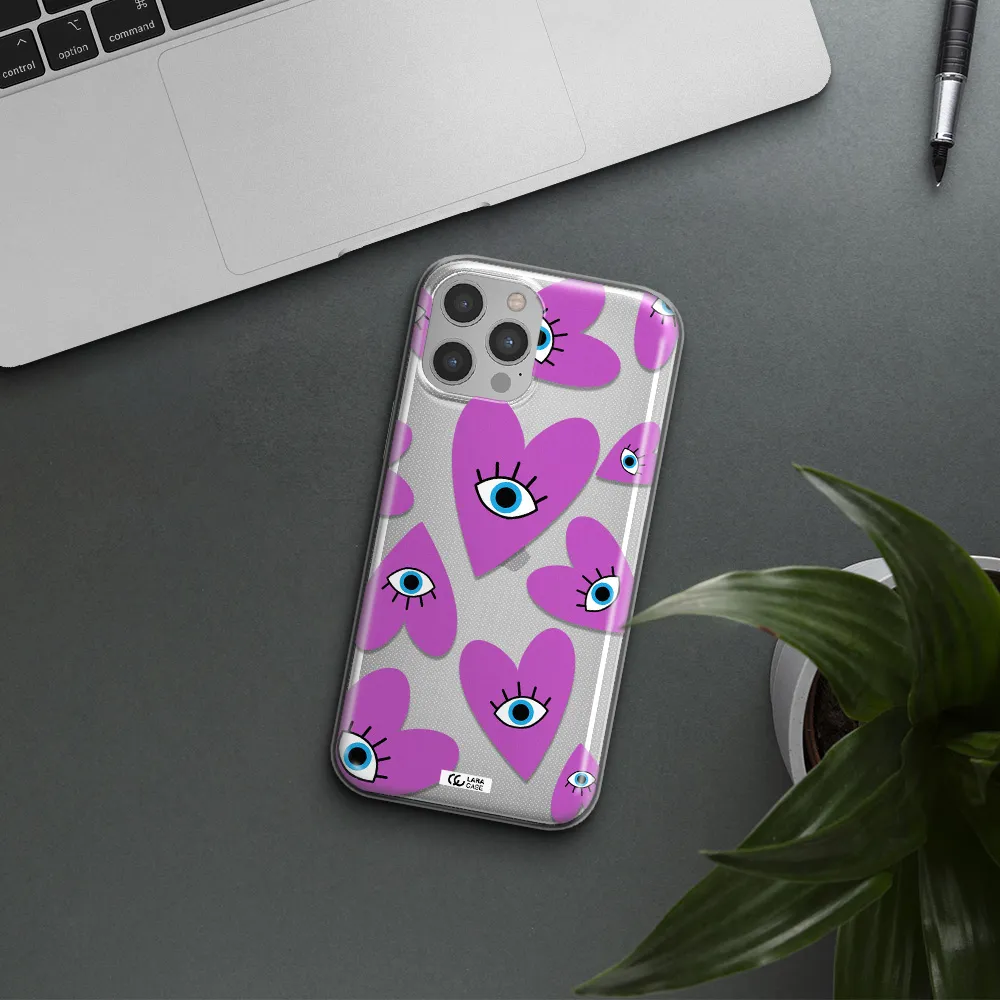A Purple Heart With Eyes And A Black Eye Apple Iphone 12 Pro Max Clear Tpu Case