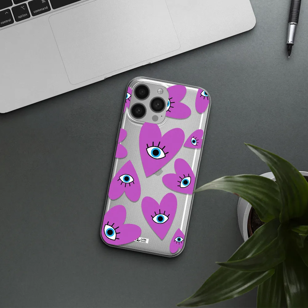 A Purple Heart With Eyes And A Black Eye Apple Iphone 13 Pro Clear Tpu Case