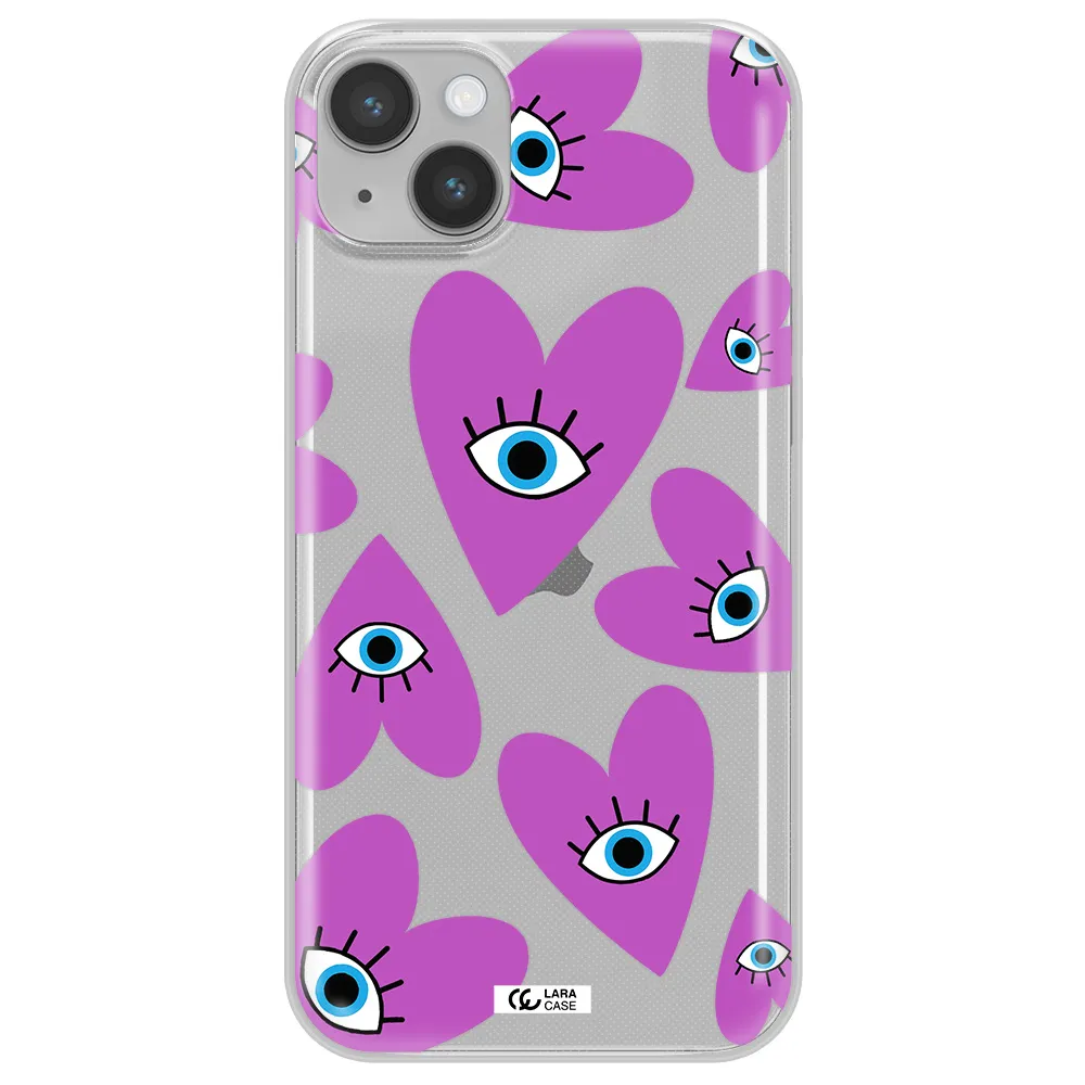 A Purple Heart With Eyes And A Black Eye Apple Iphone 14 Clear Tpu Case