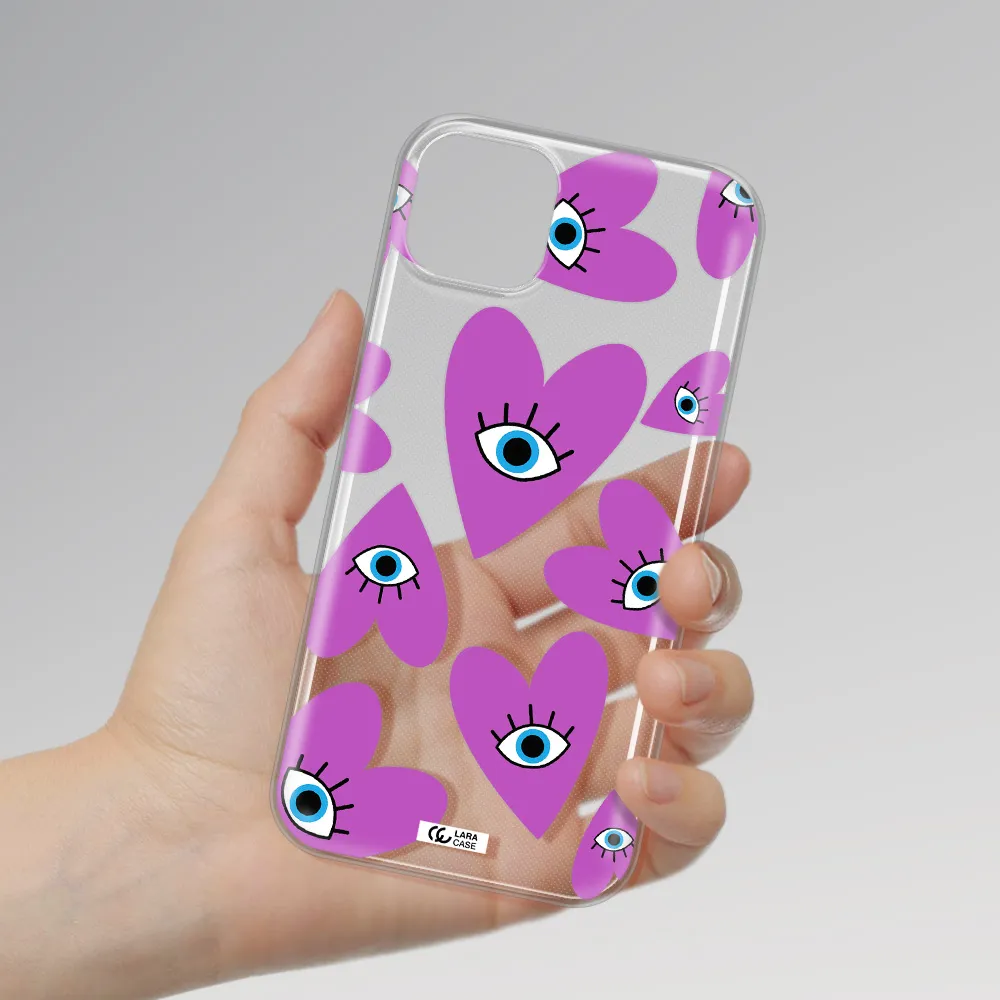 A Purple Heart With Eyes And A Black Eye Apple Iphone 14 Clear Tpu Case