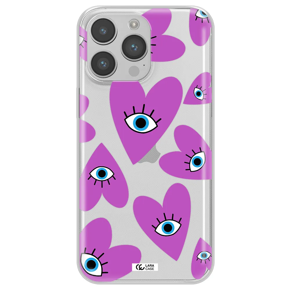 A Purple Heart With Eyes And A Black Eye Apple Iphone 14 Pro Max Clear Tpu Case