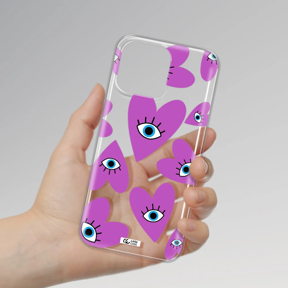 A Purple Heart With Eyes And A Black Eye Apple Iphone 14 Pro Max Clear Tpu Case