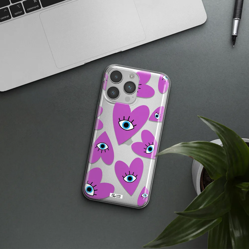 A Purple Heart With Eyes And A Black Eye Apple Iphone 14 Pro Max Clear Tpu Case