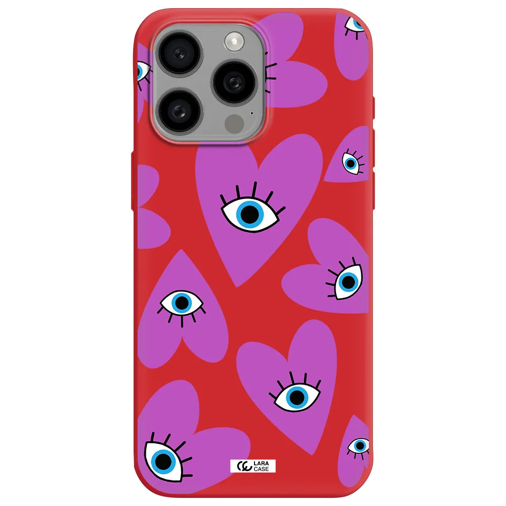 A Purple Heart With Eyes And A Black Eye Apple Iphone 15 Pro Max Silicone Imperial Red Case