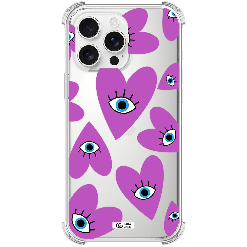 A Purple Heart With Eyes And A Black Eye Apple Iphone 16 Pro Max Clear Pc Case