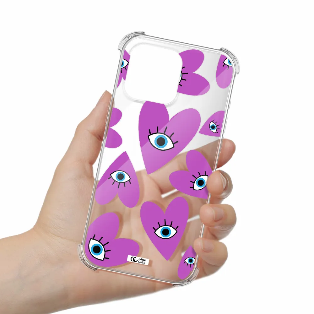 A Purple Heart With Eyes And A Black Eye Apple Iphone 16 Pro Max Clear Pc Case