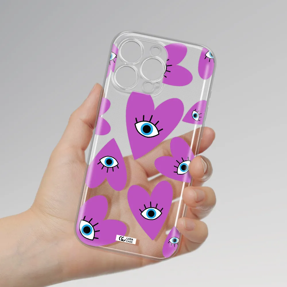 A Purple Heart With Eyes And A Black Eye Apple Iphone 16 Pro Max Clear Tpu Case