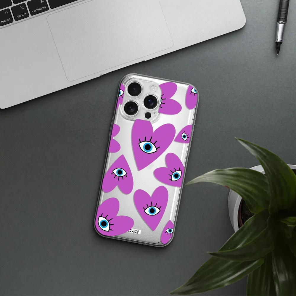 A Purple Heart With Eyes And A Black Eye Apple Iphone 16 Pro Max Clear Tpu Case