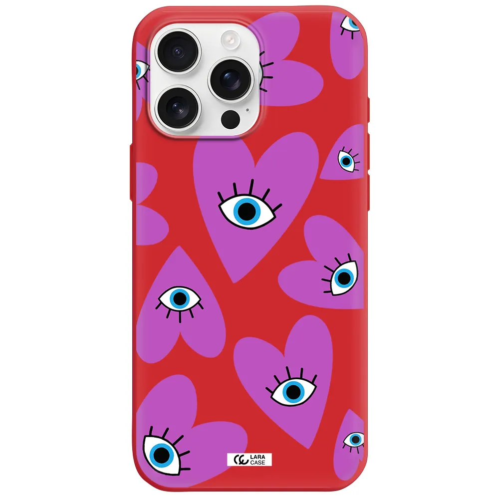 A Purple Heart With Eyes And A Black Eye Apple Iphone 16 Pro Max Silicone Imperial Red Case