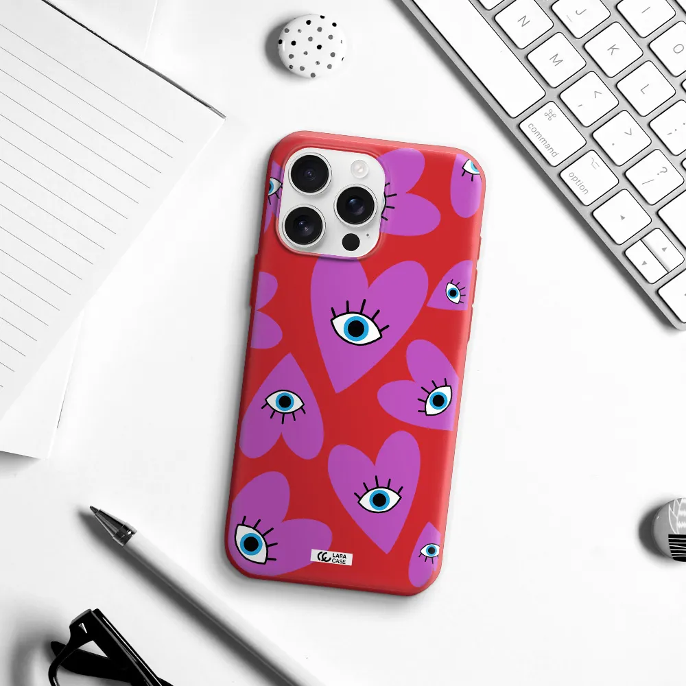 A Purple Heart With Eyes And A Black Eye Apple Iphone 16 Pro Max Silicone Stone Case