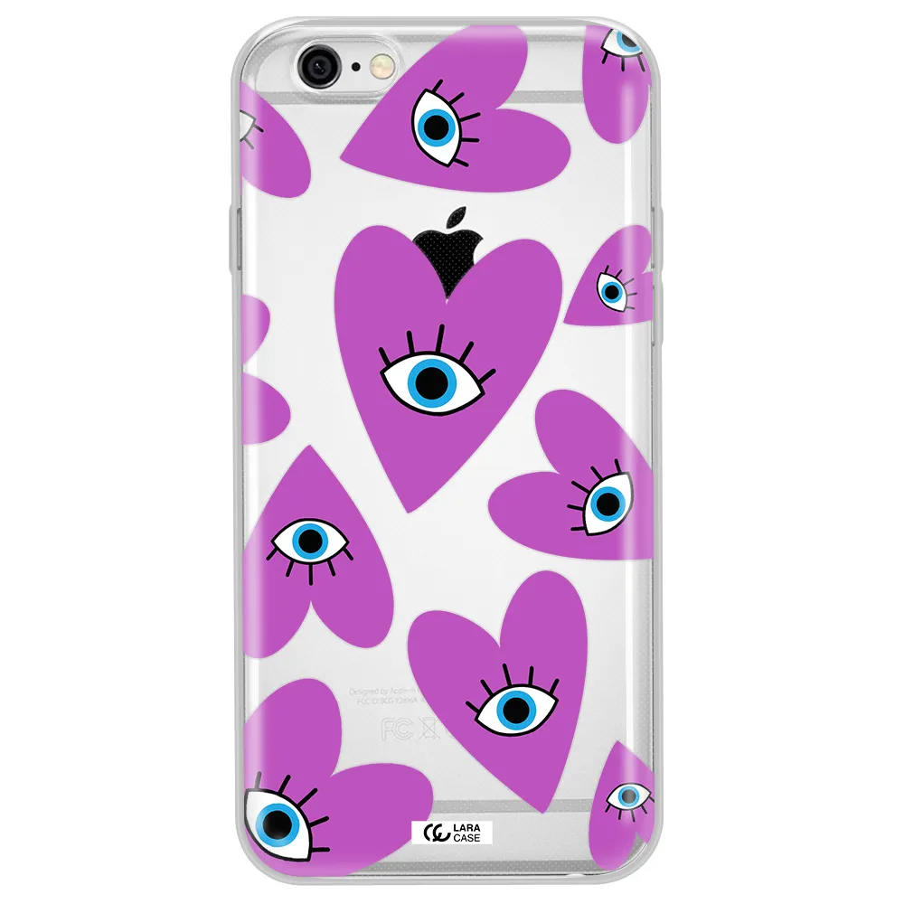 A Purple Heart With Eyes And A Black Eye Apple Iphone 6 Clear Tpu Case