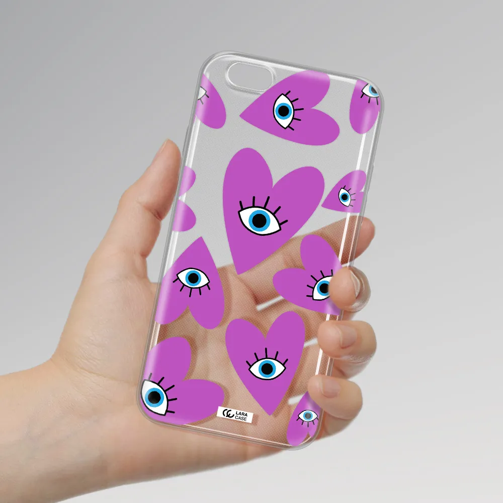 A Purple Heart With Eyes And A Black Eye Apple Iphone 6 Clear Tpu Case