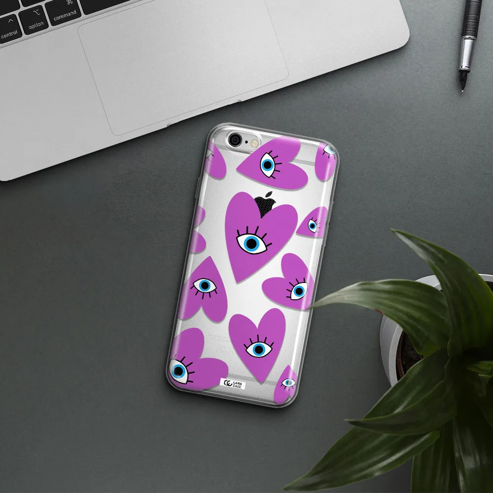 A Purple Heart With Eyes And A Black Eye Apple Iphone 6 Plus Clear Tpu Case