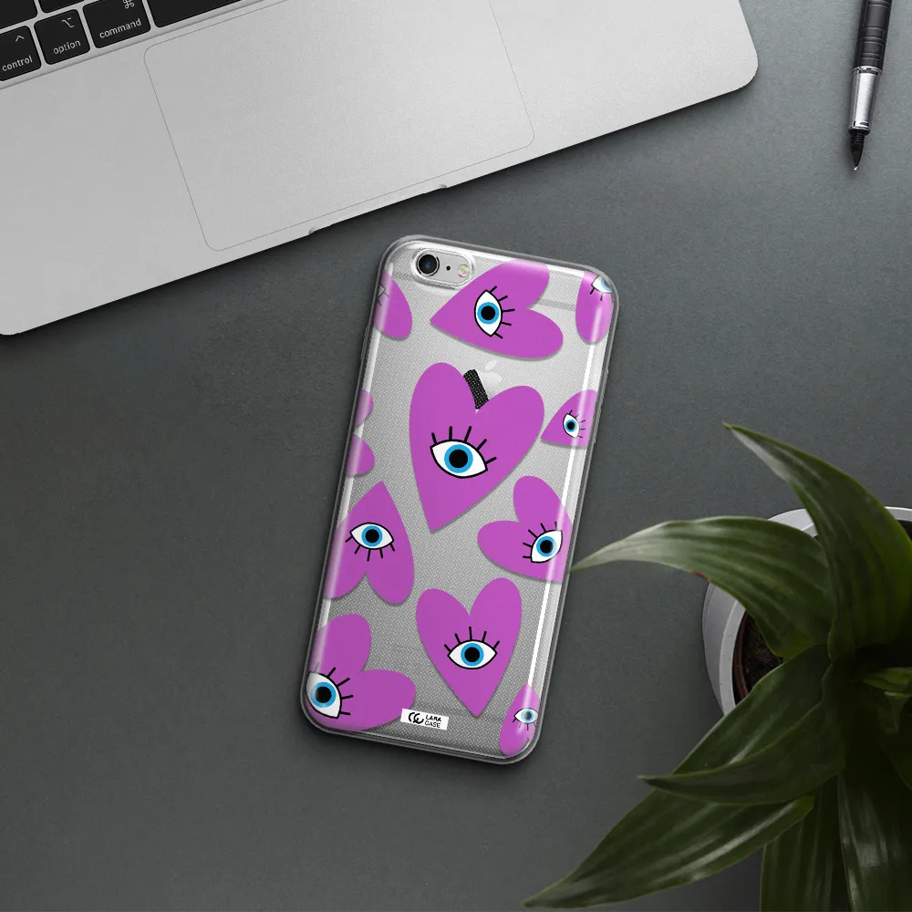 A Purple Heart With Eyes And A Black Eye Apple Iphone 6 S Plus Clear Tpu Case