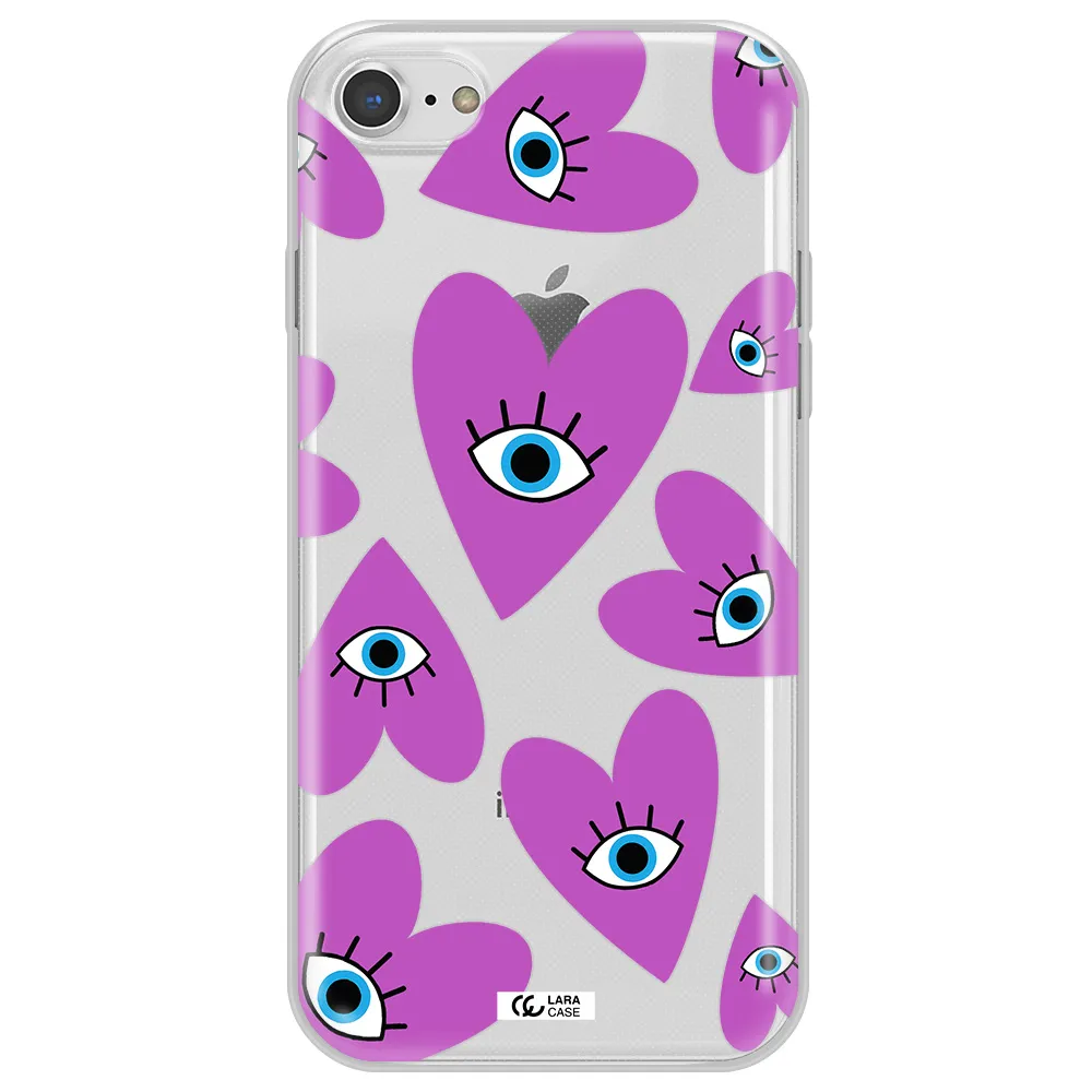 A Purple Heart With Eyes And A Black Eye Apple Iphone 7 Clear Tpu Case
