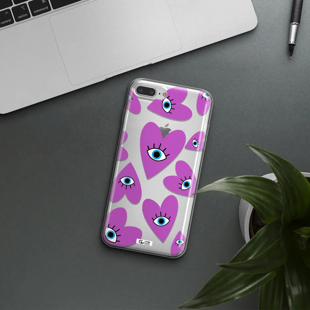 A Purple Heart With Eyes And A Black Eye Apple Iphone 7 Plus Clear Tpu Case