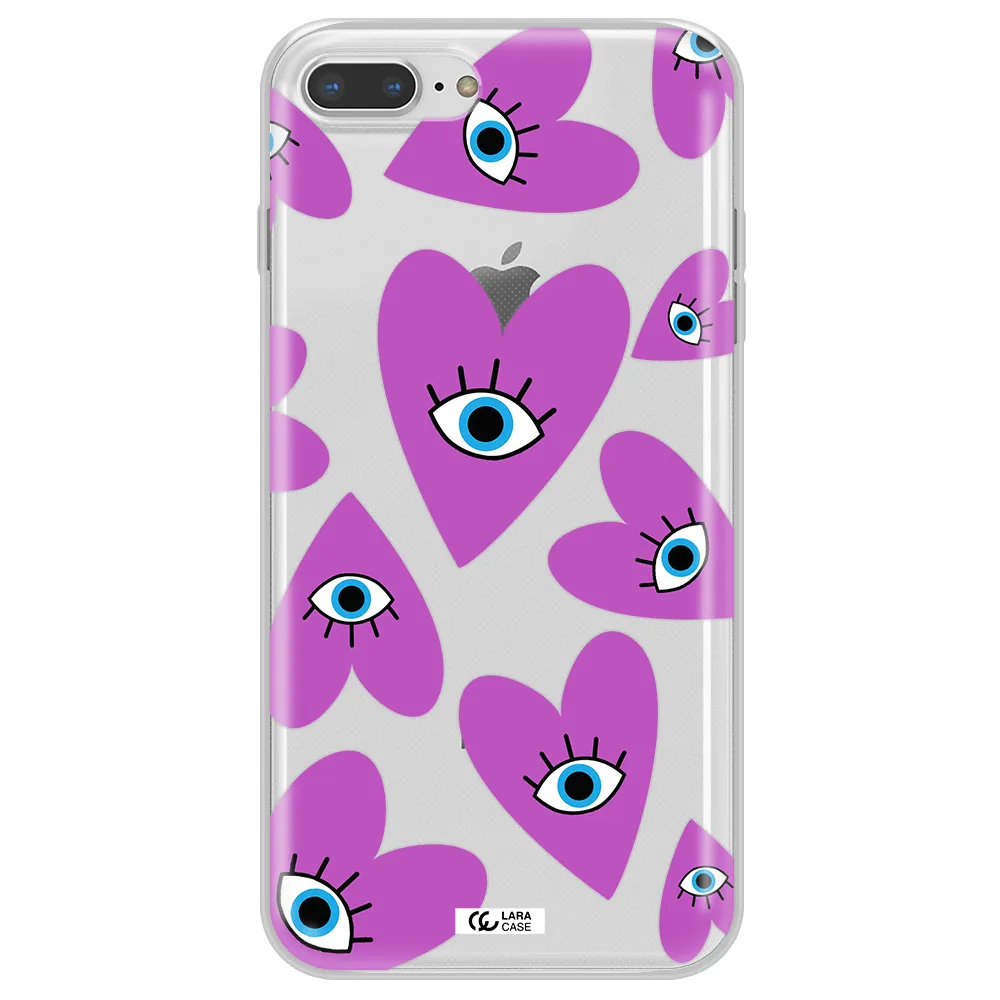 A Purple Heart With Eyes And A Black Eye Apple Iphone 8 Plus Clear Tpu Case