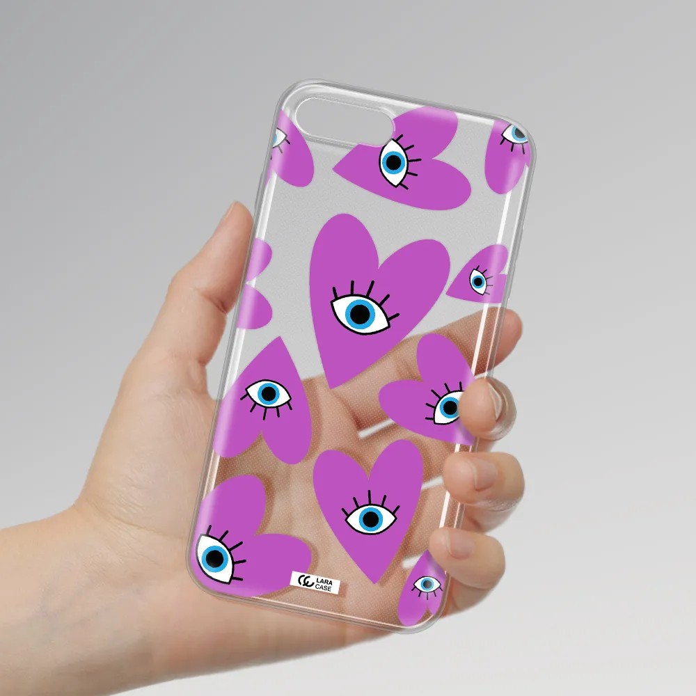 A Purple Heart With Eyes And A Black Eye Apple Iphone 8 Plus Clear Tpu Case