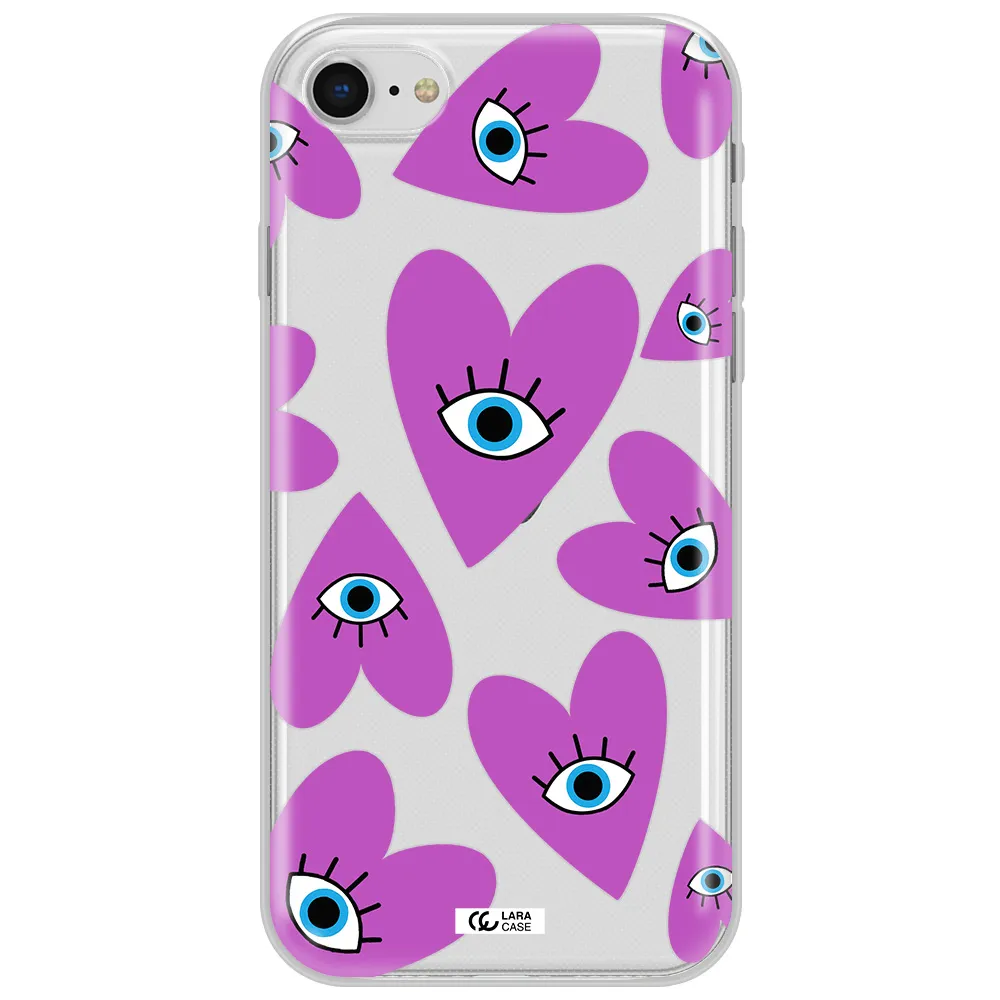 A Purple Heart With Eyes And A Black Eye Apple Iphone Se 2020 Clear Tpu Case