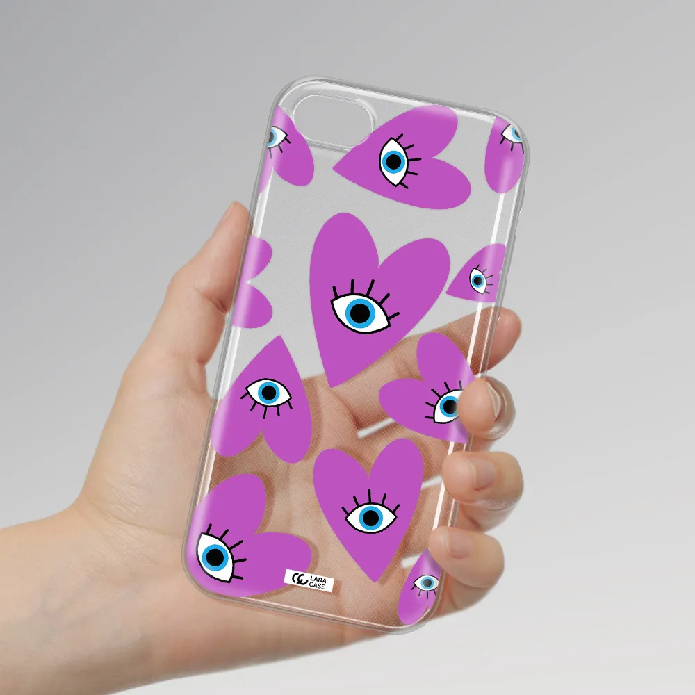 A Purple Heart With Eyes And A Black Eye Apple Iphone Se 2020 Clear Tpu Case