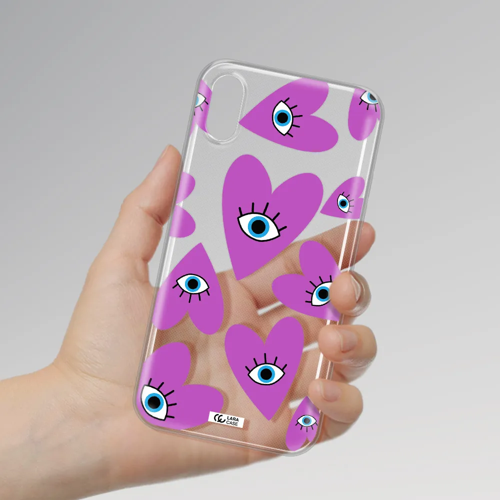 A Purple Heart With Eyes And A Black Eye Apple Iphone X Clear Tpu Case