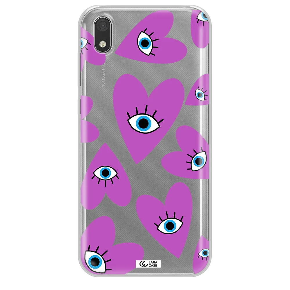 A Purple Heart With Eyes And A Black Eye Huawei Honor 8S Clear Tpu Case