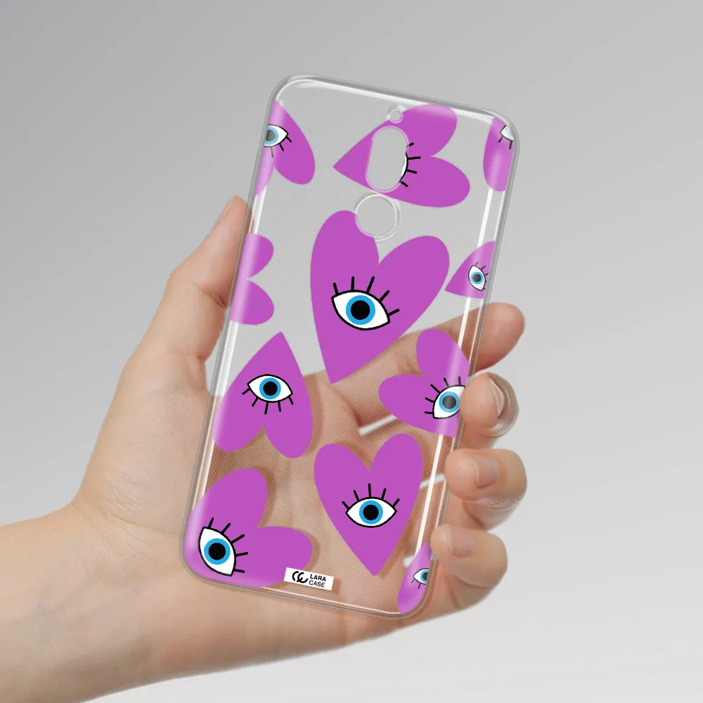 A Purple Heart With Eyes And A Black Eye Huawei Mate 10 Lite Clear Tpu Case