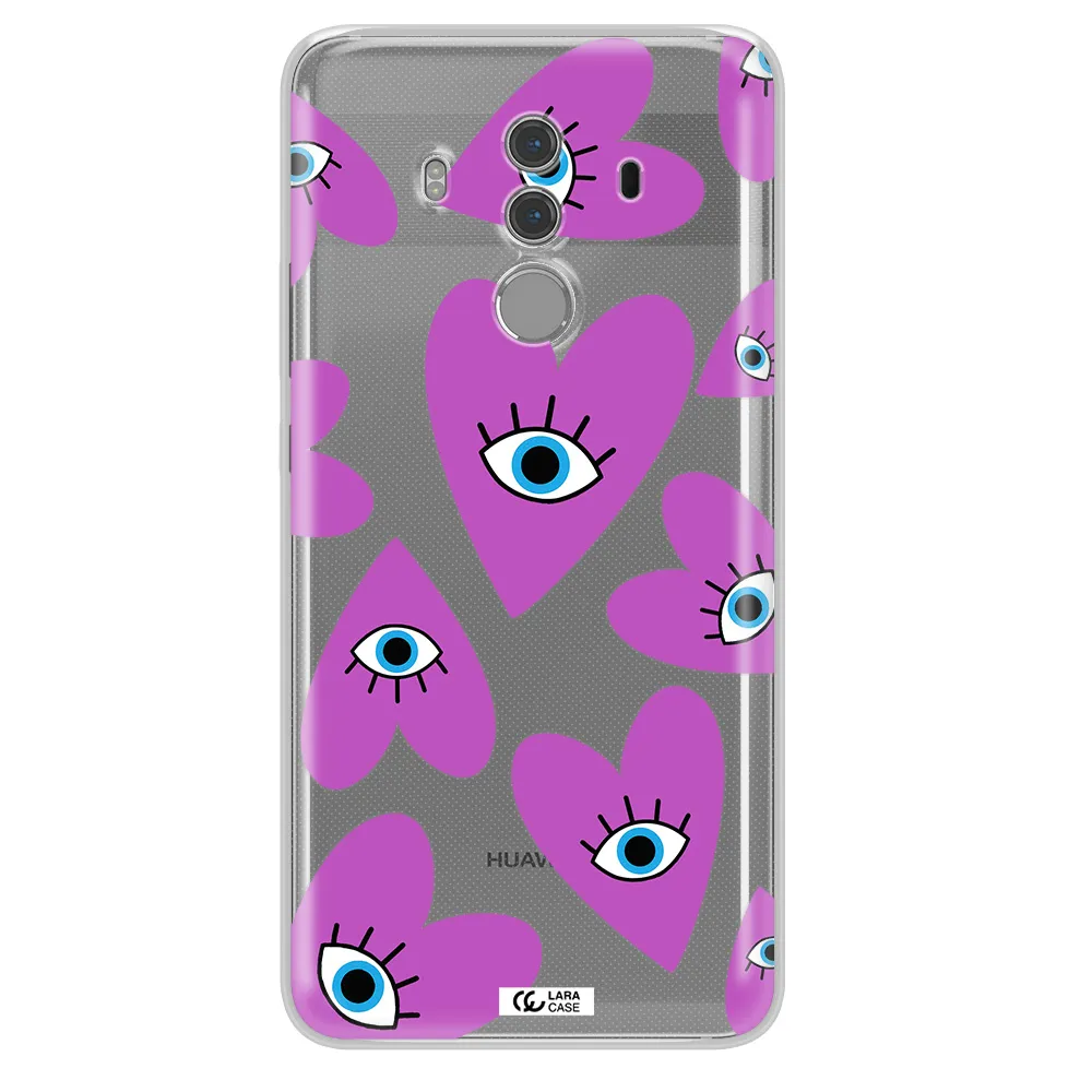 A Purple Heart With Eyes And A Black Eye Huawei Mate 10 Pro Clear Tpu Case