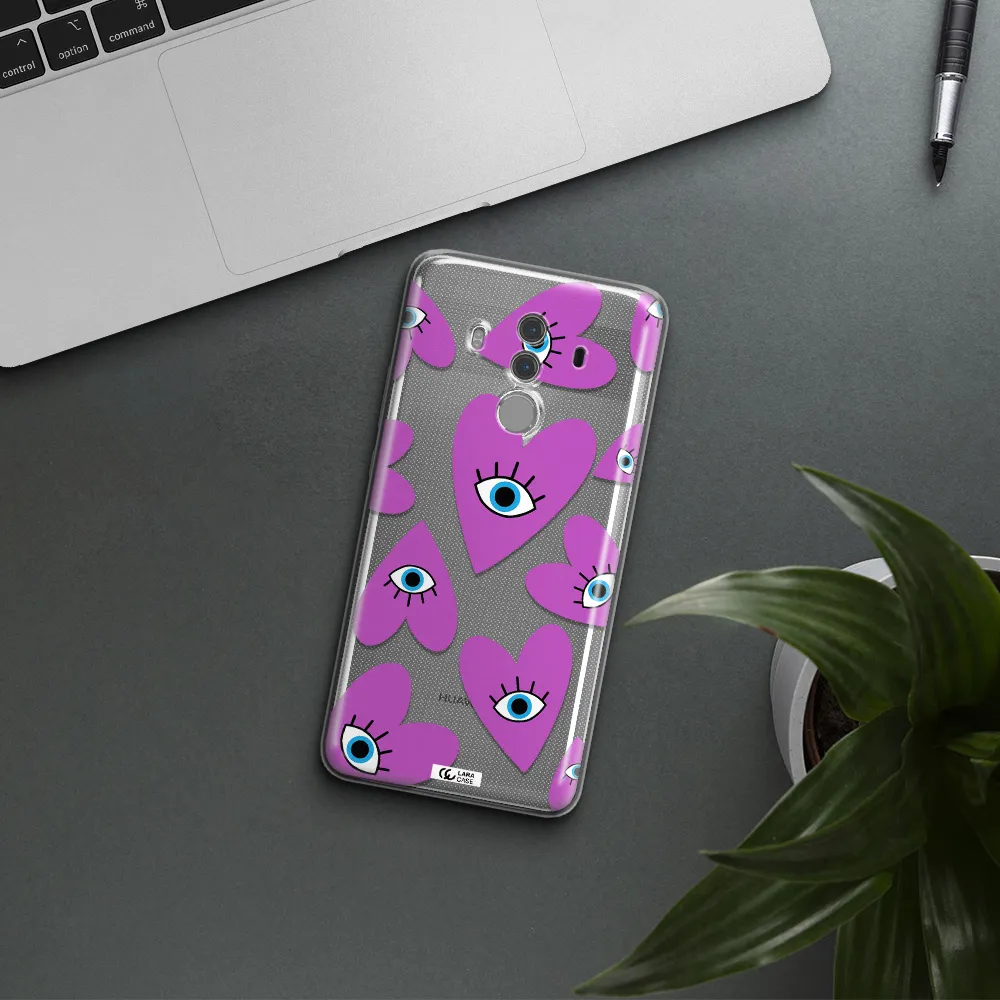 A Purple Heart With Eyes And A Black Eye Huawei Mate 10 Pro Clear Tpu Case