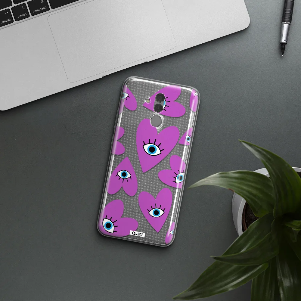 A Purple Heart With Eyes And A Black Eye Huawei Mate 20 Lite Clear Tpu Case