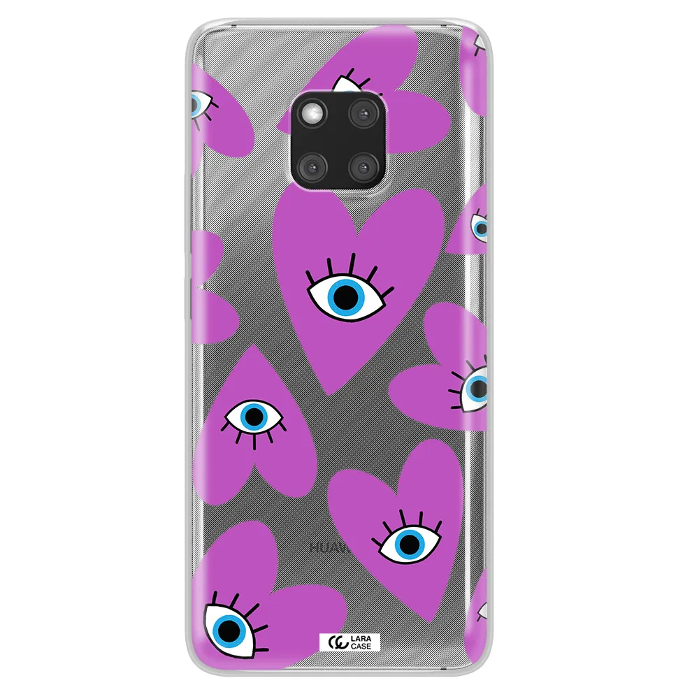 A Purple Heart With Eyes And A Black Eye Huawei Mate 20 Pro Clear Tpu Case