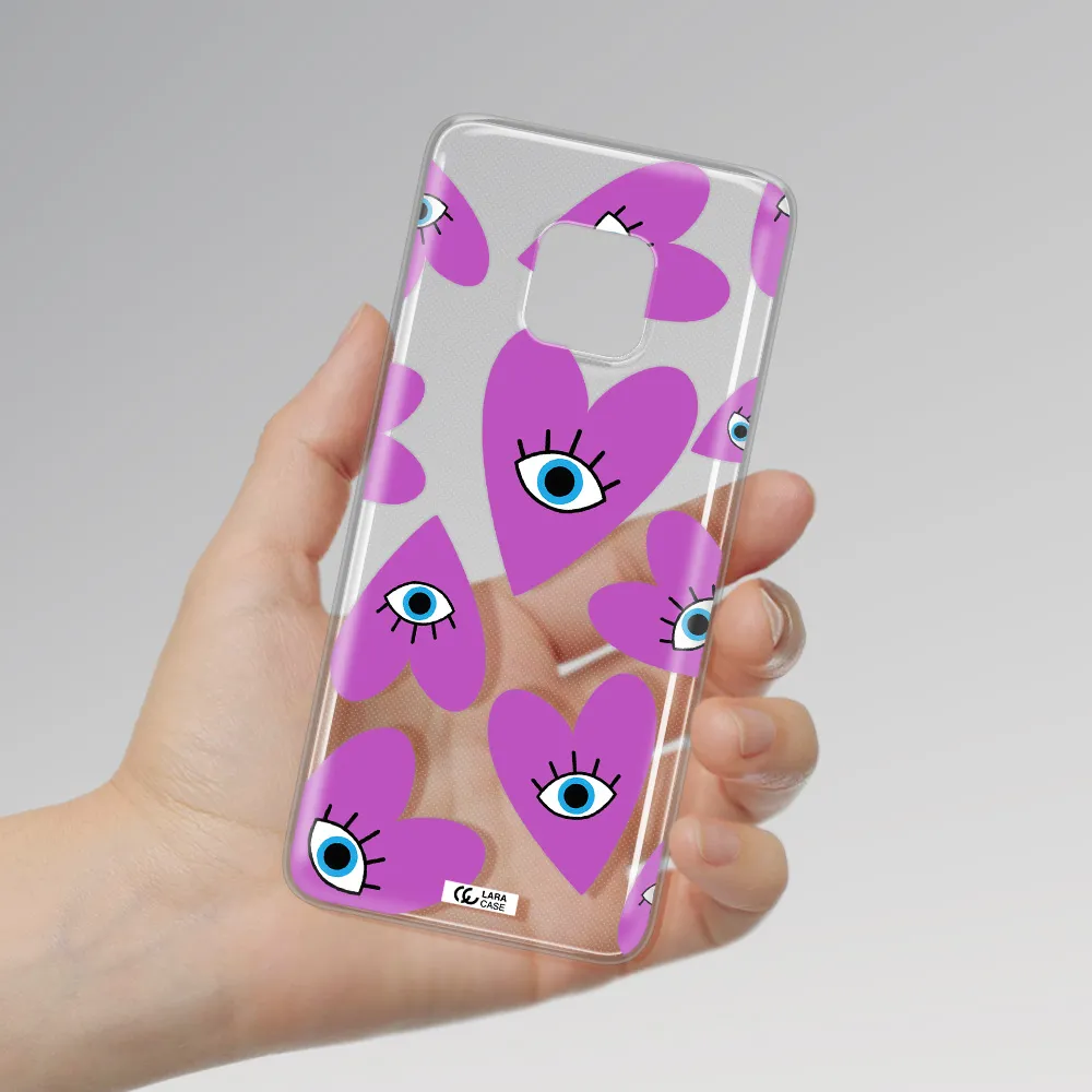 A Purple Heart With Eyes And A Black Eye Huawei Mate 20 Pro Clear Tpu Case