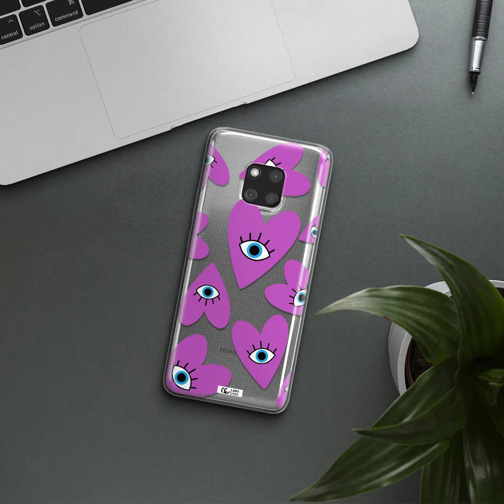 A Purple Heart With Eyes And A Black Eye Huawei Mate 20 Pro Clear Tpu Case