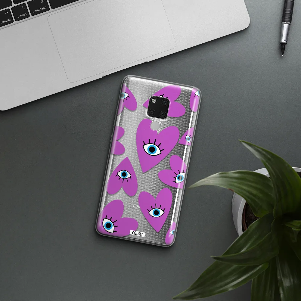 A Purple Heart With Eyes And A Black Eye Huawei Mate 20X Clear Tpu Case